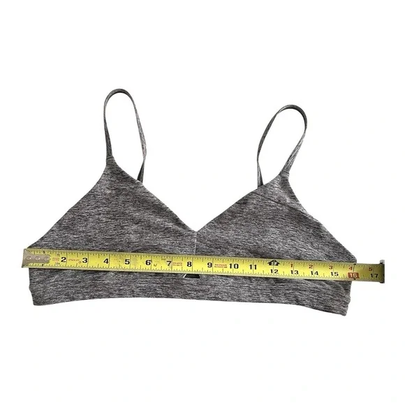 Alo Yoga Alosoft Lounge Sports Bra Heather Grey Sz L V-Neck Bralette Gym - Picture 14 of 15